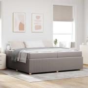 vidaXL Sängram med madrass Taupe 200 x 200 cm tyg