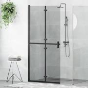 vidaXL Walk-in duschvägg Svart och mörk genomskinlig 90 x 190 cm