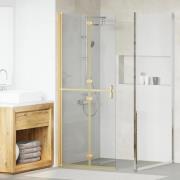 vidaXL Walk-in duschvägg Guld och transparent 80 x 190 cm Härdat glas