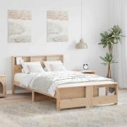 vidaXL Sängram med huvudgavel Brun 135 x 190 cm Konstruerat trä