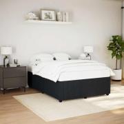 vidaXL Sängram utan madrass svart 140x200 cm sammet
