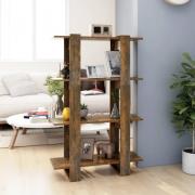 vidaXL Bokhylla/Rumsavdelare rökfärgad ek 80x30x123,5 cm