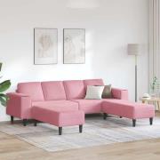 vidaXL Soffset Rosa Sammet