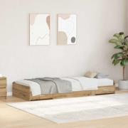 vidaXL Sängram med huvudgavel Artisan Ek 98,5 x 200 cm Konstruerat trä