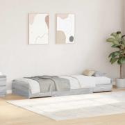 vidaXL Sängram med huvudgavel Grå Sonoma 75 x 190 cm Konstruerat trä