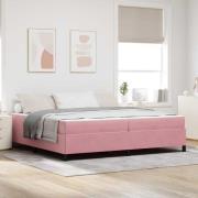 vidaXL Sängram med madrass Rosa 200 x 200 cm tyg