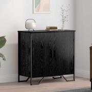 vidaXL Sideboard Svart ek 78 x 35.5 x 74.5 cm Konstruerat trä