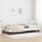 vidaXL Hörn Sängram med huvudgavel Kräm 90 cm x 200 cm Sammet