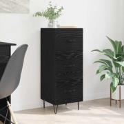 vidaXL Sideboard med låda Svart ek 34 x 34.5 x 90 cm Konstruerat trä