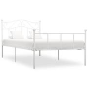 vidaXL Sängram utan madrass vit metall 100x200 cm