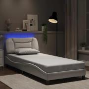 vidaXL Bed Frame with LED without Mattress "Hvar" White 80x200 cm