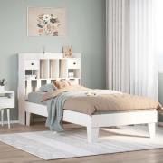 vidaXL Sängram utan madrass vit 90x200 cm massiv furu