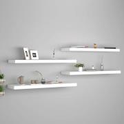 vidaXL Svävande vägghyllor 4 st vit 90x23,5x3,8 cm MDF