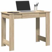 vidaXL Skrivbord sonoma-ek 100x45x75 cm konstruerat trä
