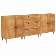 vidaXL Sideboard 3 pcs Brun 60 x 33 x 75 cm massivt mangoträ