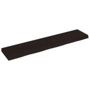 vidaXL Vägghylla mörkbrun 140x30x(2-6) cm behandlad massiv ek