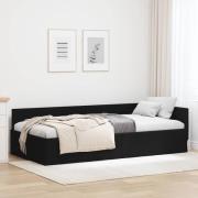 vidaXL Hörn Sängram Svart 80 x 200 cm Tyger och konstruerat trä