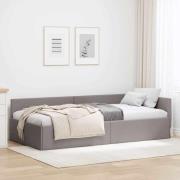 vidaXL Hörn Sängram Taupe 90 x 190 cm Tyger och konstruerat trä