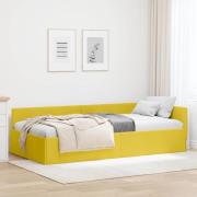 vidaXL Hörn Sängram med huvudgavel Gul 80 cm x 200 cm Sammet