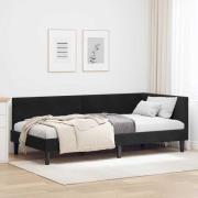 vidaXL Hörn Sängram med huvudgavel Svart 80 cm x 200 cm Sammet