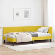 vidaXL Hörn Sängram med huvudgavel Gul 90 cm x 200 cm Sammet