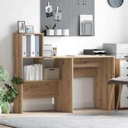 vidaXL Skrivbord artisan ek 131.5 x 50 x 106.5 cm Konstruerat trä