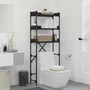 vidaXL Tvättmaskins hylla Svart 0ak 67 x 25 x 163 cm Konstruerat trä