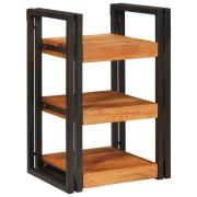 vidaXL Sängbord Brun och svart 38 x 33 x 58 cm Massivt Trä Akacia