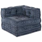 vidaXL Modulär soffa Geometriskt Indigo 70 x 70 x 54 cm tyg