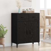 vidaXL Sideboard med låda Svart ek 34 x 69.5 x 90 cm Konstruerat trä