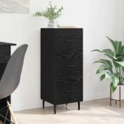 vidaXL Sideboard med låda Svart ek 34 x 34,5 x 90 cm Konstruerat trä