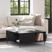 vidaXL Kaffeebord Svart Ek 80 x 80 x 36,5 cm Konstruerat trä