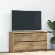 vidaXL TV-bänk hantverksmässig ek 100x35x54 cm konstruerat trä