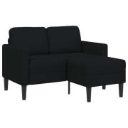 vidaXL 2-sitssoffa med schäslong L-formad svart 125 cm tyg