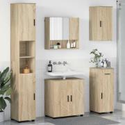 vidaXL Badrumsmöbelset 5 pcs Sonoma ek 61 x 35 x 64 cm Konstruerat trä
