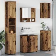 vidaXL Badrumsmöbelset med låda 5 pcs Gammalt trä 61 x 35 x 64 cm