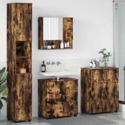 vidaXL Badrumsmöbelset Väggmonterad 4 pcs Rökfärgad ek 61 x 35 x 64 cm