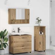 vidaXL Badrumsmöbelset med låda 3 pcs artisan ek 76.5 x 35 x 64 cm