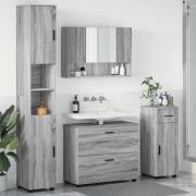 vidaXL Badrumsmöbelset med låda 4 pcs Grå sonoma 30 x 35 x 192 cm