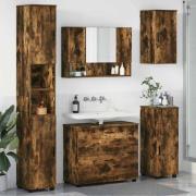 vidaXL Badrumsmöbelset med låda 5 pcs Rökfärgad ek 30 x 35 x 192 cm