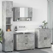 vidaXL Badrumsmöbelset med låda 4 pcs Betonggrå 30 x 35 x 192 cm