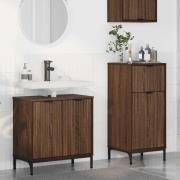 vidaXL Badrumsmöbelset 2 pcs brun ek 39,5 x 36 x 88 cm Konstruerat trä