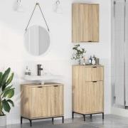 vidaXL Badrumsmöbelset med låda 3 pcs Sonoma ek 39,5 x 36 x 88 cm