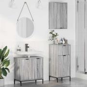 vidaXL Badrumsmöbelset med låda 3 pcs Grå sonoma 39,5 x 36 x 88 cm