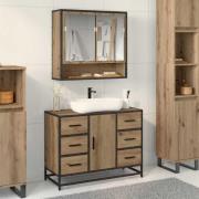 vidaXL Badrumsmöbelset med låda 2 pcs artisan ek 80 x 33 x 60 cm