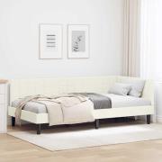 vidaXL Hörn Sängram med huvudgavel Kräm 90 cm x 190 cm Sammet