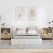 vidaXL Nattduksbord 2 pcs Sonoma ek 49 x 36 x 61 cm Konstruerat trä