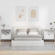 vidaXL Sängbord 2 pcs Vit högglans 49 x 36 x 61 cm Konstruerat trä