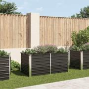 vidaXL Upphöjd odlingslåda antracit 160x80x77 cm galvaniserat stål