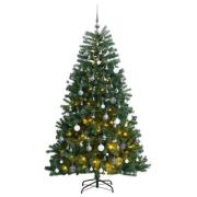vidaXL Plastgran med gångjärn 300 LEDs & kulor 180 cm